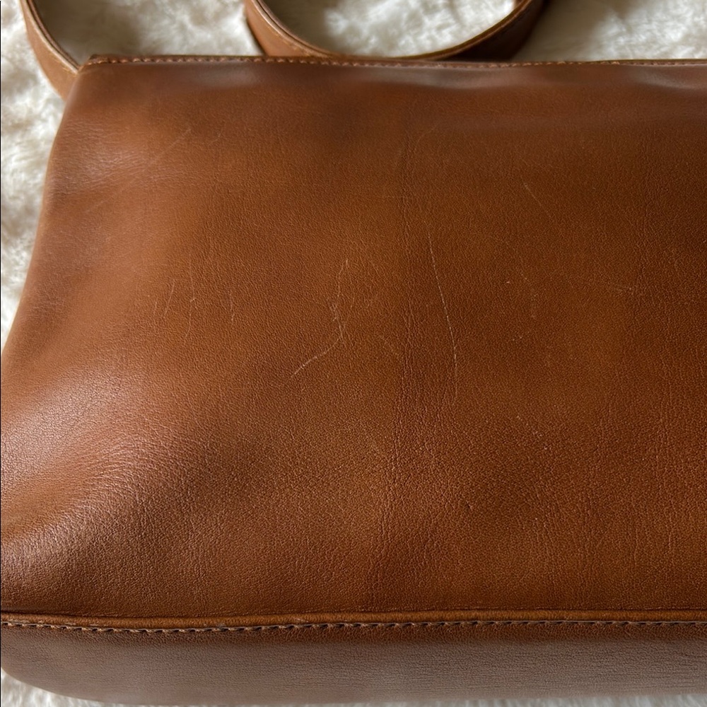 Vintage Anne Klein II Monogram Leather Messenger Flap Bag - Picture 8 of 15